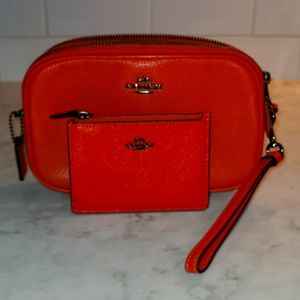 Coach Leather Wristlet Clutch and Card Holder